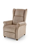Fotel do salonu klasyczny, rozkładany, masujący, funkcja relax, beżowy, tkanina