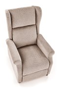 Fotel do salonu klasyczny, rozkładany, masujący, funkcja relax, beżowy, tkanina