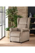 Fotel do salonu klasyczny, rozkładany, masujący, funkcja relax, beżowy, tkanina