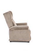 Fotel do salonu klasyczny, rozkładany, masujący, funkcja relax, beżowy, tkanina