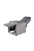 Rozkładany Fotel do salonu z funkcją spania w kolorze popielatym, tkanina velvet