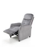 Rozkładany Fotel do salonu z funkcją spania w kolorze popielatym, tkanina velvet