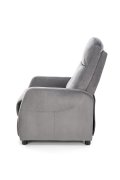 Rozkładany Fotel do salonu z funkcją spania w kolorze popielatym, tkanina velvet