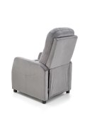Rozkładany Fotel do salonu z funkcją spania w kolorze popielatym, tkanina velvet