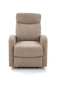 Fotel do salonu kolor beżowy rozkładany styl klasyczny, funkcja relax