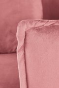 Fotel do salonu, glamour, różowy, złote nóżki, tkanina velvet
