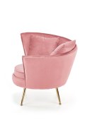 Fotel do salonu, glamour, różowy, złote nóżki, tkanina velvet