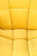 Fotel do salonu, nowoczesny, żółty, na czarnych metalowych nogach, tkanina velvet
