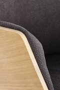 Fotel do salonu loft nowoczesny, kolor ciemnopopielaty i nóżki metal w kolorze czarnym