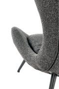 Nowoczesny Fotel do salonu, kolor antracyt z czarnymi nóżkami