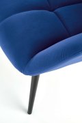 Fotel do salonu nowoczesny, kolor granatowy, nóżki czarny metal