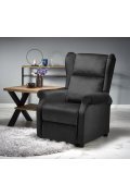 Fotel do salonu klasyczny, rozkładany, funkcja relax, czarny, tkanina velvet