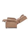 Fotel do salonu klasyczny, rozkładany, funkcja relax, beżowy, tkanina velvet