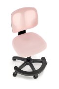 Fotel młodzieżowy kolor różowy na czarnej podstawie, siatka na oparciu