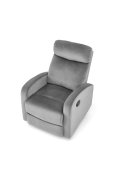 Fotel rozkładany z funkcją kołyski, tkanina velvet, kolor popiel