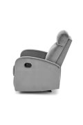 Fotel rozkładany z funkcją kołyski, tkanina velvet, kolor popiel