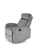 Fotel rozkładany z funkcją kołyski, tkanina velvet, kolor popiel
