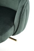 Fotel gabinetowy obrotowy klasyczny, glamour, kolor ciemny zielony, tkanina velvet