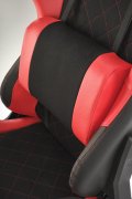 Gamingowy fotel na obrotowej podstawie, czarno-czerwony, regulowane podłokietniki