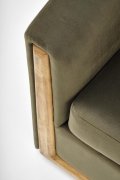 Klasyczny Fotel do salonu w tkaninie velvet, w kolorze zielonym, sklejka gięta