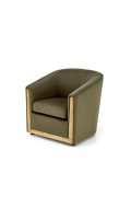 Klasyczny Fotel do salonu w tkaninie velvet, w kolorze zielonym, sklejka gięta