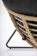Fotel do salonu boho nowoczesny, kolor czarny i rattan syntetyczny