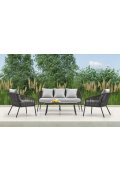 Zestaw ogrodowy skandynawski boho nowoczesny, kolor ciemny popiel, jasny popiel