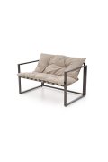 Zestaw ogrodowy nowoczesny loft, kolor cappuccino, stelaż metalowy brązowy