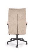 Fotel do biurka nowoczesny, beżowy, tapicerowany tkaniną, kółka kauczukowe