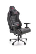 Nowoczesny Fotel dla gracza, z poduszkami na kark i lędźwie, regulowane podłokietniki, kolor czarny, eko skóra