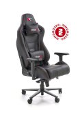 Nowoczesny Fotel dla gracza, z poduszkami na kark i lędźwie, regulowane podłokietniki, kolor czarny, eko skóra