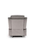 Fotel do salonu kolor popielaty z trzema poduszkami z funkcją elektrycznego rozkładania, funkcja relax