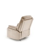 Fotel do salonu kolor beżowy z trzema poduszkami z funkcją elektrycznego rozkładania, funkcja relax