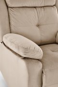 Fotel do salonu kolor beżowy z trzema poduszkami z funkcją elektrycznego rozkładania, funkcja relax