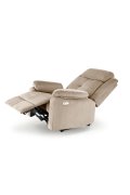 Fotel do salonu kolor beżowy z trzema poduszkami z funkcją elektrycznego rozkładania, funkcja relax