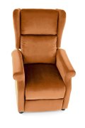 Fotel do salonu klasyczny, rozkładany, funkcja relax, cynamonowy, tkanina velvet