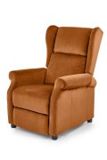 Fotel do salonu klasyczny, rozkładany, funkcja relax, cynamonowy, tkanina velvet