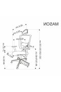 Fotel do biurka, nowoczesny, kolor czarny, kółka kauczukowe, podłokietniki i zagłówek regulowane, tkanina, siatka