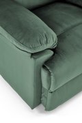 Rozkładany Fotel do salonu w ciemnozielonej miękkiej tkaninie typu velvet, funkcja relax
