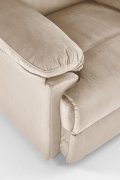 Rozkładany Fotel do salonu w beżowej miękkiej tkaninie typu velvet, funkcja relax