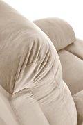 Rozkładany Fotel do salonu w beżowej miękkiej tkaninie typu velvet, funkcja relax