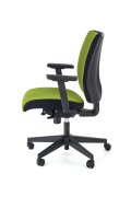 Fotel do biurka obrotowy, kolor zielony z czarnym, wysuwane siedzisko i regulowane podłokietniki