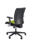 Fotel do biurka obrotowy, kolor zielony z czarnym, wysuwane siedzisko i regulowane podłokietniki