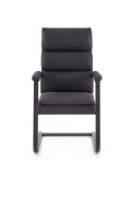 Fotel konferencyjny nowoczesny, czarny z eko skóry