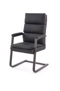 Fotel konferencyjny nowoczesny, czarny z eko skóry