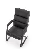 Fotel konferencyjny nowoczesny, czarny z eko skóry