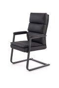 Fotel konferencyjny nowoczesny, czarny z eko skóry