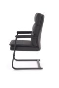 Fotel konferencyjny nowoczesny, czarny z eko skóry