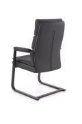 Fotel konferencyjny nowoczesny, czarny z eko skóry