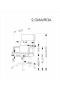 Fotel do biurka nowoczesny, jasny popiel z podłokietnikami na czarnej podstawie, kółka kauczukowe, eko skóra